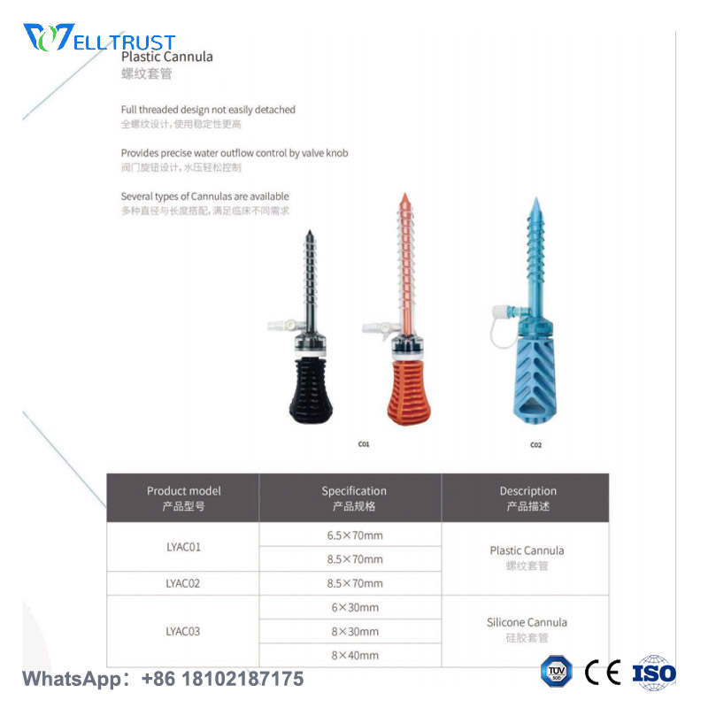 Plastic Cannula specification parameters